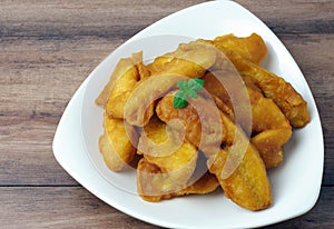 Banana fritters on a table