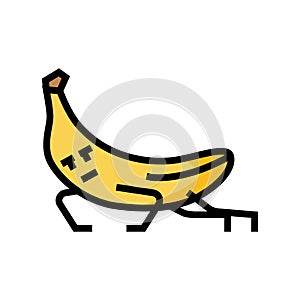 banana fruit fitness character color icon vector illustration