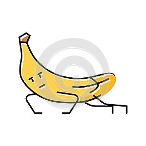 banana fruit fitness character color icon vector illustration