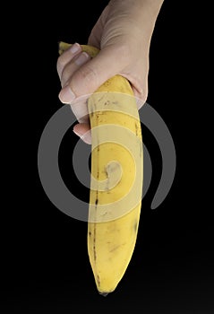 Banana fruit hand body part hold concept