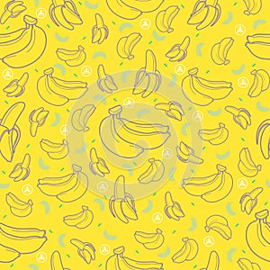 Banana fruit seamless summer pattern background vector format