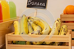 banana of fruit in wood box set