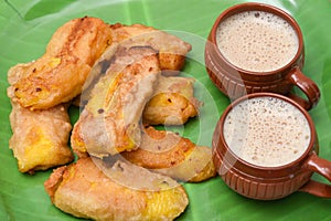 Banana fry, Pazham Pori traditional Kerala snack photo