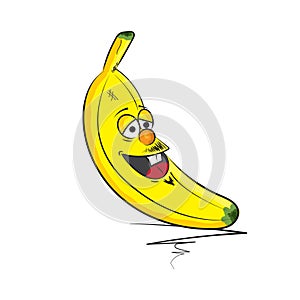 Banana funny mascot illustration drawing