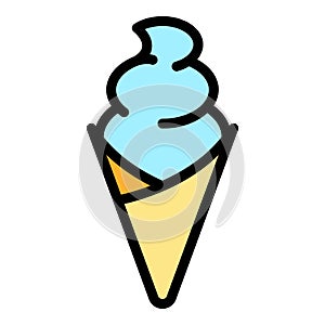 Banana ice cream icon color outline vector