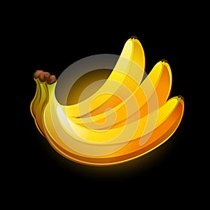 Banana icon on black background