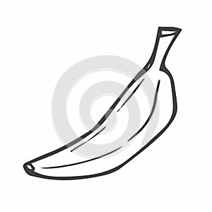 Banana icon in doodle sketch lines