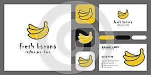 Banana icon vector. avocado fruit in flat design. banana vector illustration with business card template