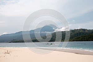 Beautiful banana island beach with clean sand photo