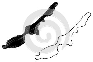 Banana Island Republic of Sierra Leone, Salone map vector illustration, scribble sketch Dublin and Ricketts map photo