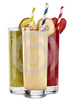 Banana, kiwi and strawberry juice