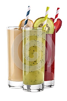 Banana, kiwi and strawberry juice