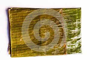 Banana leaf used for preparation of typical venezuelan christmas dish hallaca photo