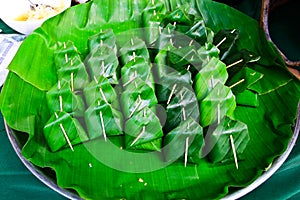 Banana leave and useful for wrap food inside