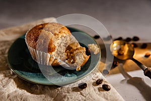 Banana Muffin Cup Cake on the Table. Top View