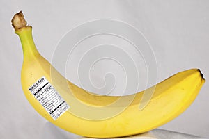 Banana with Nutrition Label