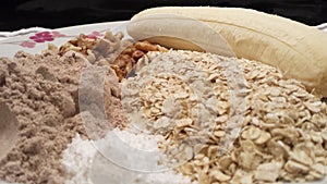 Banana oats and whey protein for cooking