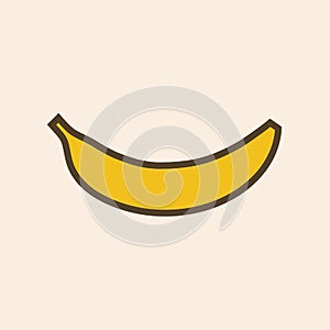 Banana outline color icon, modern minimal flat design style, vector illustration