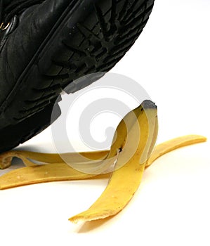 banana peel slipping