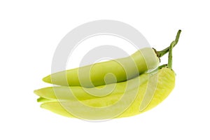 Banana Pepper or yellow wax pepper isolated against a white background