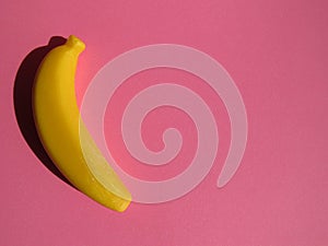 Banana on pink background