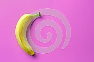 Banana on pink background