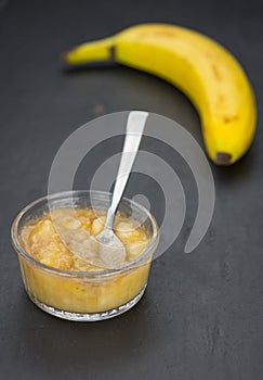 Banana Puree on a slate slab