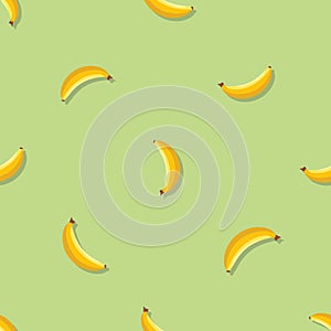 Banana seamless pattern. Vegan organic eco fruit background. vector illustration