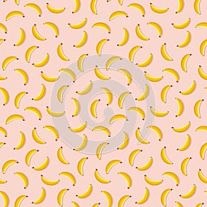 Banana seamless pattern. Vegan organic eco fruit background. vector illustration