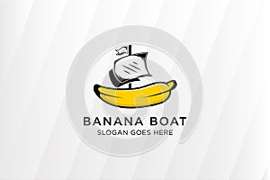 banana ship logo template design