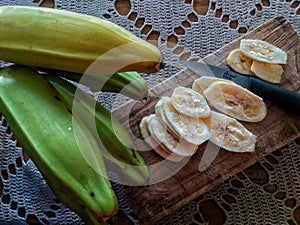 Banana slice musa paradisiaca photo
