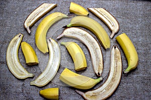 Banana slices background.