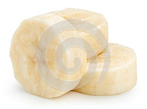 Banana slices Isolated with clipping path
