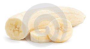 Banana slices Isolated with clipping path