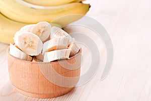 Banana slices in a plate