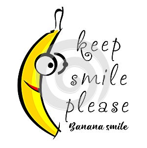 banana smile character illusration vector