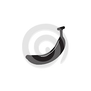 Banana solid icon, healthy fruit, vector graphics photo