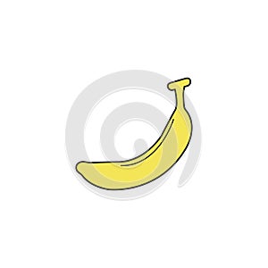 Banana solid line icon, healthy fruit,