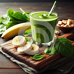 Banana and spinach smoothie appetising