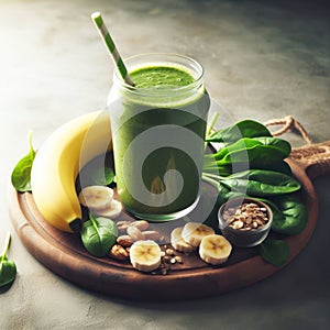 Banana and spinach smoothie appetising