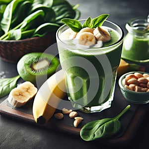 Banana and spinach smoothie appetising