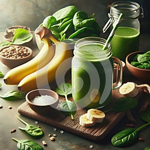 Banana and spinach smoothie appetising