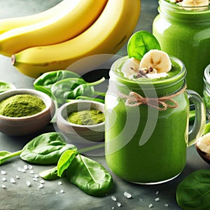 Banana and spinach smoothie appetising