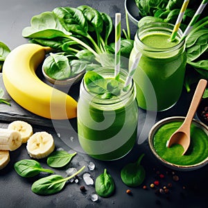 Banana and spinach smoothie appetising