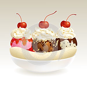 Banana Split ice cream