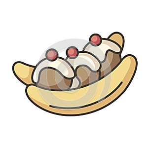 Banana split RGB color icon