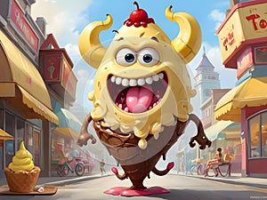 Banana-Split Snatcher Funny Monster