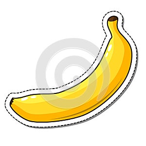 Banana sticker isolated on a white background