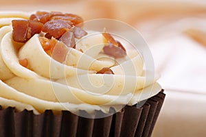 Banana and toffee cupcake