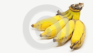 Banana twin fruit isolate on white background with copy space ha